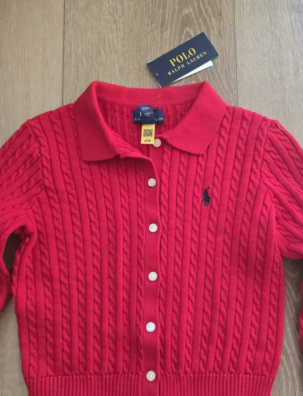 Polo Ralph Lauren Cotton Polo Cardigan & Pleated Skirt Set Red S Small 7 Outfit